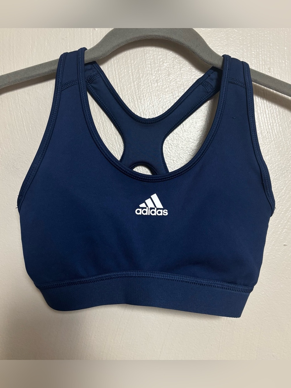 Adidas Womenâs Sports Bra Removable Paddingâ Racer Back Blue XS